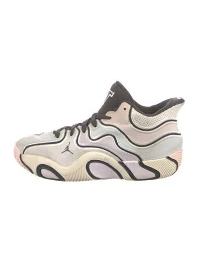 Pre-owned Jordan Leather Colorblock Pattern Chunky Sneakers In Multi