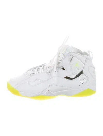 Pre-owned Jordan Leather Colorblock Pattern Chunky Sneakers In White