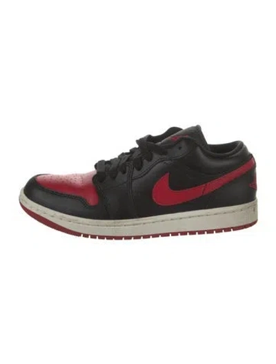 Pre-owned Jordan Leather Colorblock Pattern Sneakers In Black