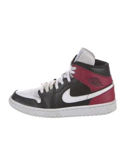 Pre-owned Jordan Leather Colorblock Pattern Sneakers In Black