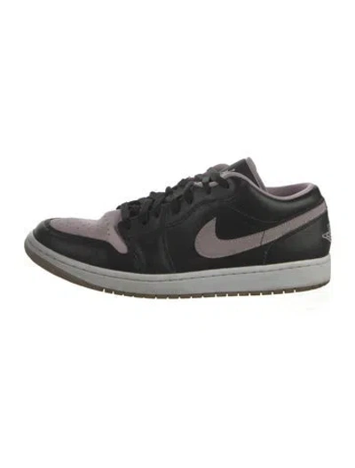Pre-owned Jordan Leather Colorblock Pattern Sneakers In Black