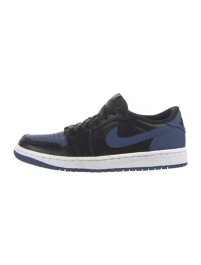Pre-owned Jordan Leather Colorblock Pattern Sneakers In Blue