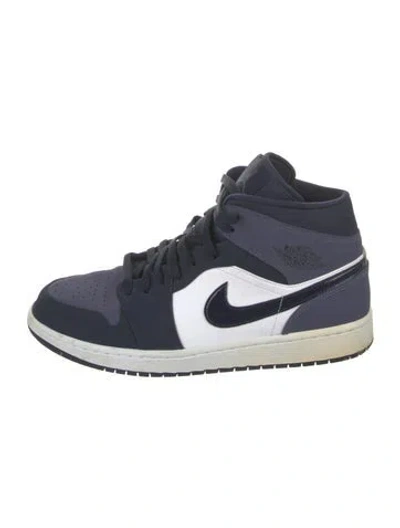 Pre-owned Jordan Leather Colorblock Pattern Sneakers In Blue