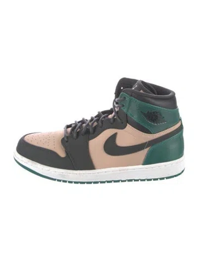 Pre-owned Jordan Leather Colorblock Pattern Sneakers In Green