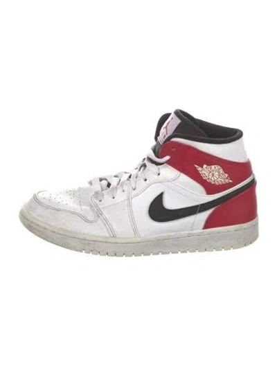 Pre-owned Jordan Leather Colorblock Pattern Sneakers In Multi