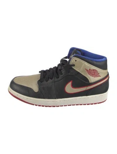 Pre-owned Jordan Leather Colorblock Pattern Sneakers In Multi