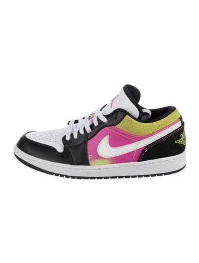 Pre-owned Jordan Leather Colorblock Pattern Sneakers In Multi