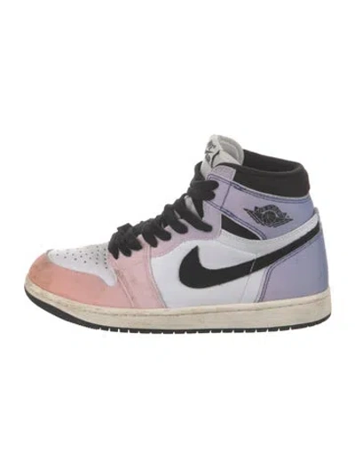 Pre-owned Jordan Leather Colorblock Pattern Sneakers In Multicolor