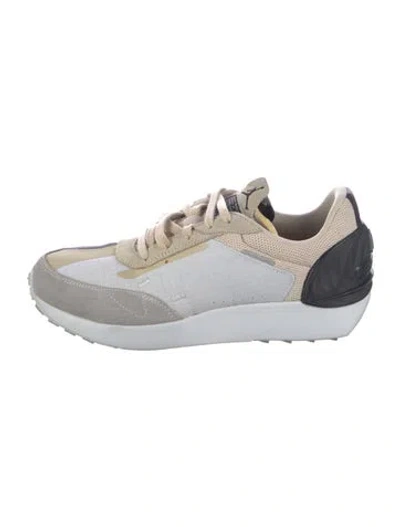 Pre-owned Jordan Leather Colorblock Pattern Sneakers In Neutral