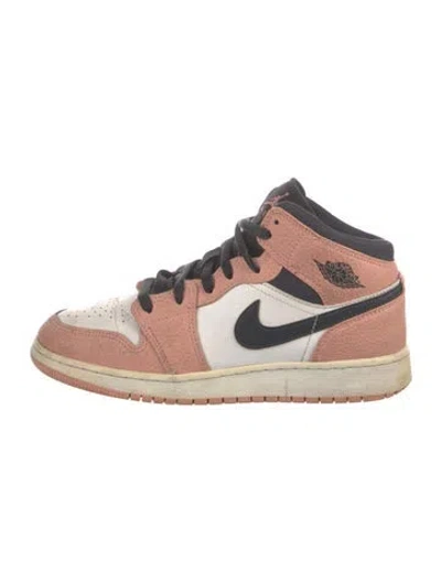Pre-owned Jordan Leather Colorblock Pattern Sneakers In Pink