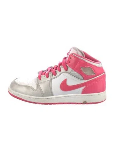 Pre-owned Jordan Leather Colorblock Pattern Sneakers In Pink