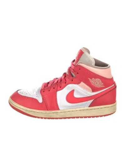 Pre-owned Jordan Leather Colorblock Pattern Sneakers In Pink