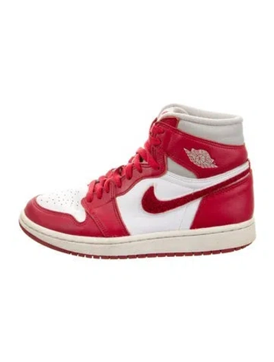 Pre-owned Jordan Leather Colorblock Pattern Sneakers In Red