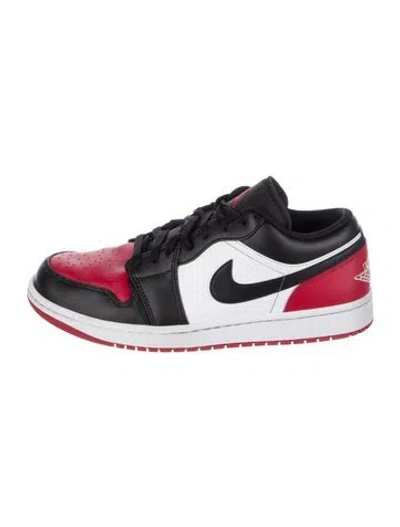 Pre-owned Jordan Leather Colorblock Pattern Sneakers In Red