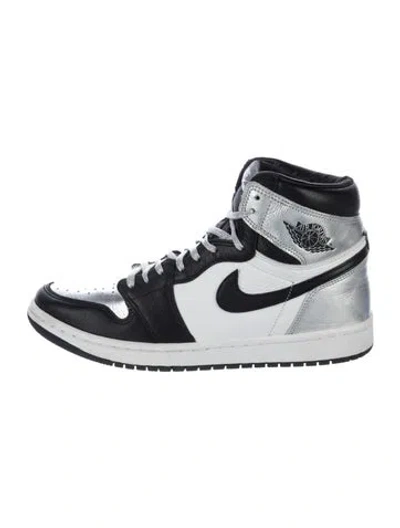 Pre-owned Jordan Leather Colorblock Pattern Sneakers In Silver