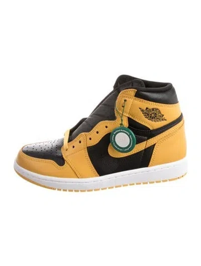 Pre-owned Jordan Leather Colorblock Pattern Sneakers W/ Tags In Yellow