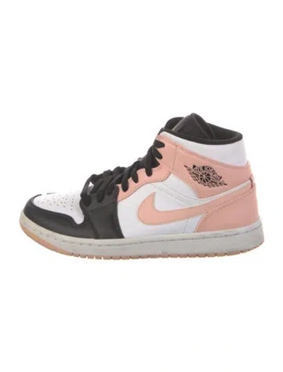 Pre-owned Jordan Leather Colorblock Pattern Sneakers In White