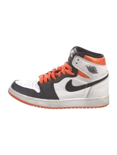 Pre-owned Jordan Leather Colorblock Pattern Sneakers In White