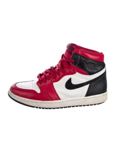Pre-owned Jordan Leather Colorblock Pattern Sneakers In White