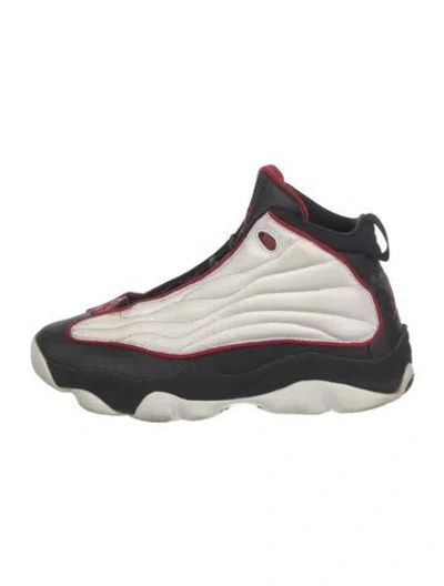 Pre-owned Jordan Leather Colorblock Pattern Sneakers In White
