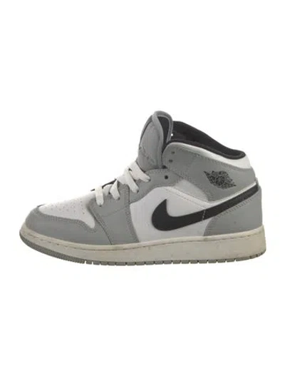 Pre-owned Jordan Leather Colorblock Pattern Wedge Sneakers In Gray