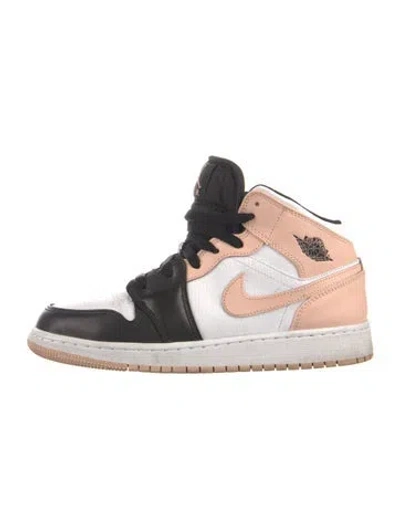 Pre-owned Jordan Leather Colorblock Pattern Wedge Sneakers In White