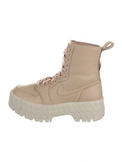 Pre-owned Jordan Leather Combat Boots In Neutral