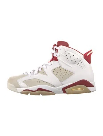 Pre-owned Jordan Leather Embroidered Accent Athletic Sneakers In White