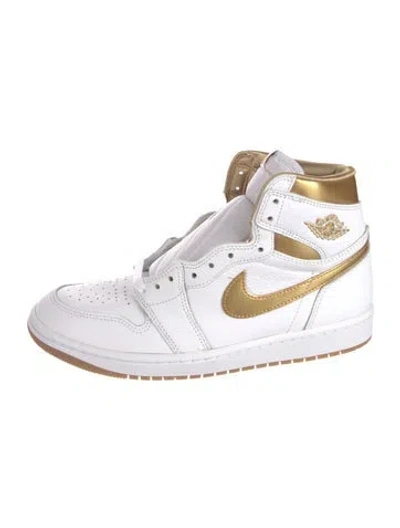 Pre-owned Jordan Leather Lasercut Accents Athletic Sneakers In White