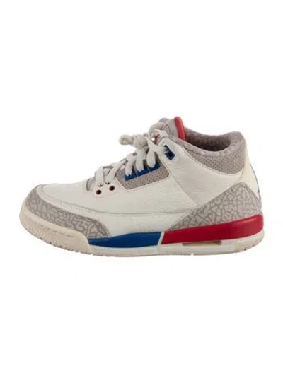 Pre-owned Jordan Kids' Leather Mid Top Sneakers In White