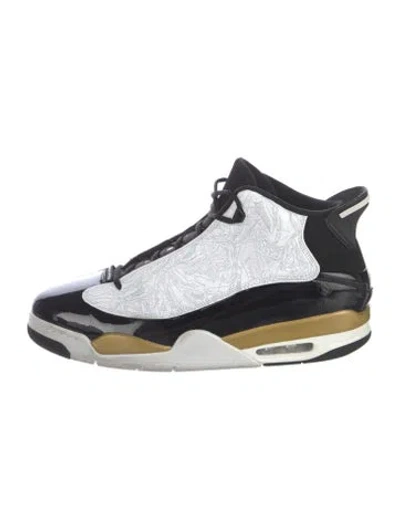 Pre-owned Jordan Leather Patterned Athletic Sneakers In White