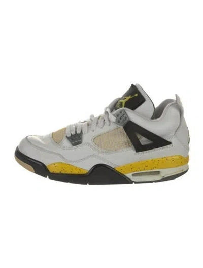 Pre-owned Jordan Leather Patterned Sneakers In White