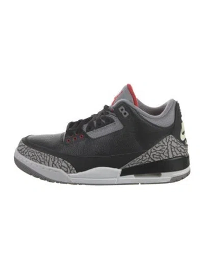 Pre-owned Jordan Leather Printed Sneakers In Black