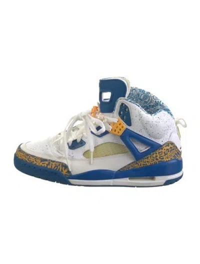 Pre-owned Jordan Leather Printed Sneakers In Multi