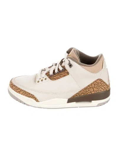 Pre-owned Jordan Leather Printed Sneakers In Neutral