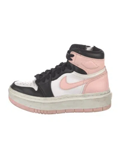Pre-owned Jordan Leather Printed Sneakers In Pink