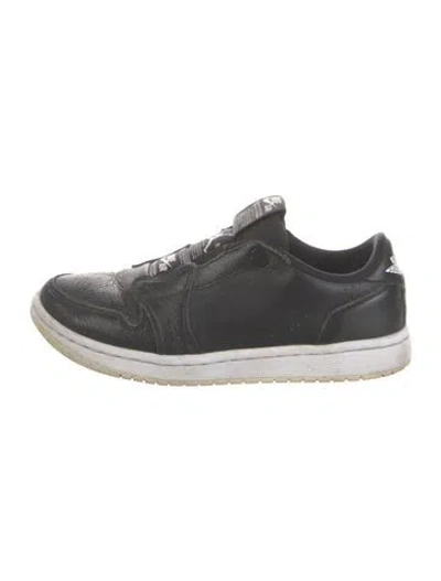 Pre-owned Jordan Leather Sneakers In Black