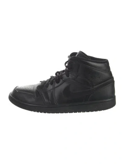 Pre-owned Jordan Leather Sneakers In Black