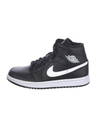 Pre-owned Jordan Leather Sneakers In Black