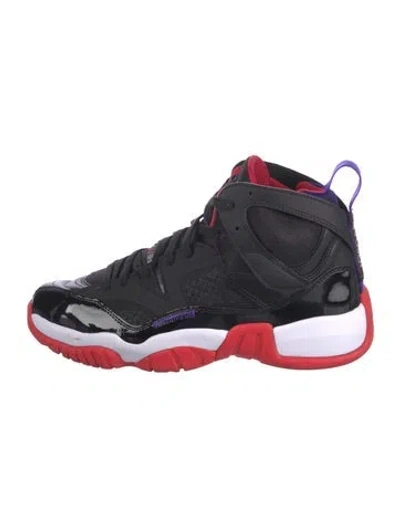 Pre-owned Jordan Leather Sneakers In Black