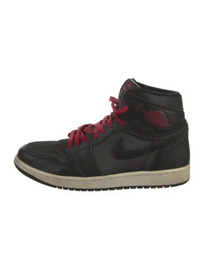Pre-owned Jordan Leather Sneakers In Black