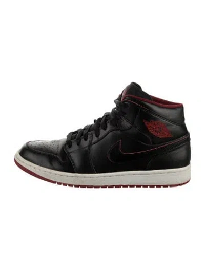 Pre-owned Jordan Leather Sneakers In Black