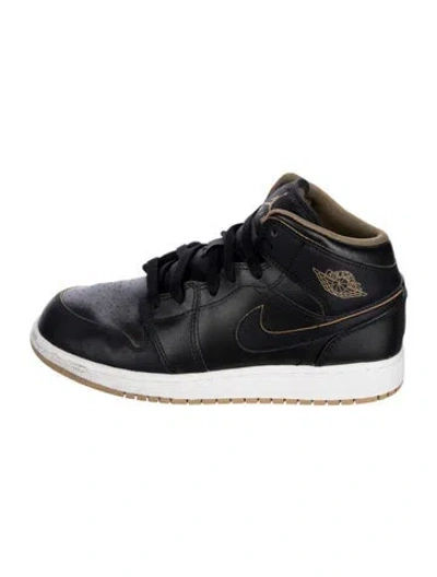 Pre-owned Jordan Leather Sneakers In Black/grey