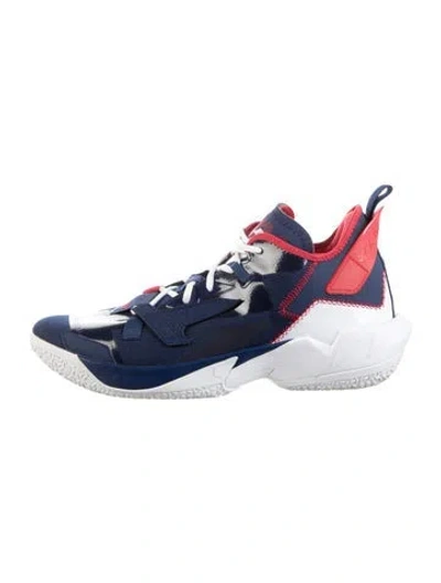 Pre-owned Jordan Leather Sneakers In Blue