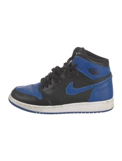 Pre-owned Jordan Leather Sneakers In Blue