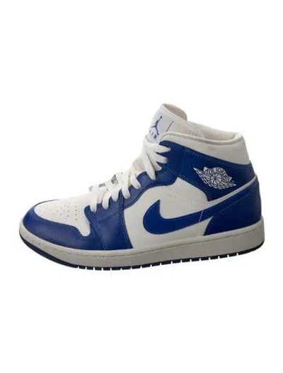Pre-owned Jordan Leather Sneakers In Blue