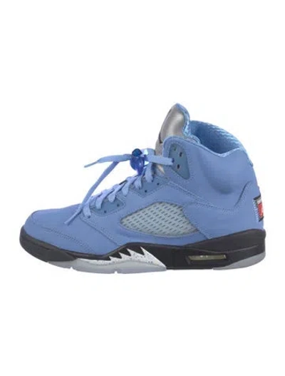 Pre-owned Jordan Leather Sneakers In Blue