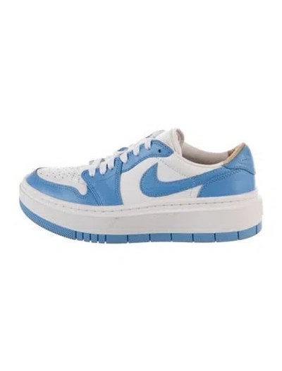 Pre-owned Jordan Leather Sneakers In Blue/white