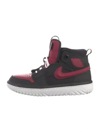Pre-owned Jordan Leather Sneakers In Burgundy