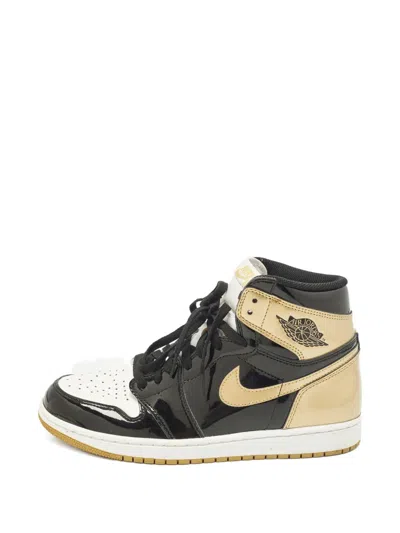 Pre-owned Jordan Leather Sneakers In Gold